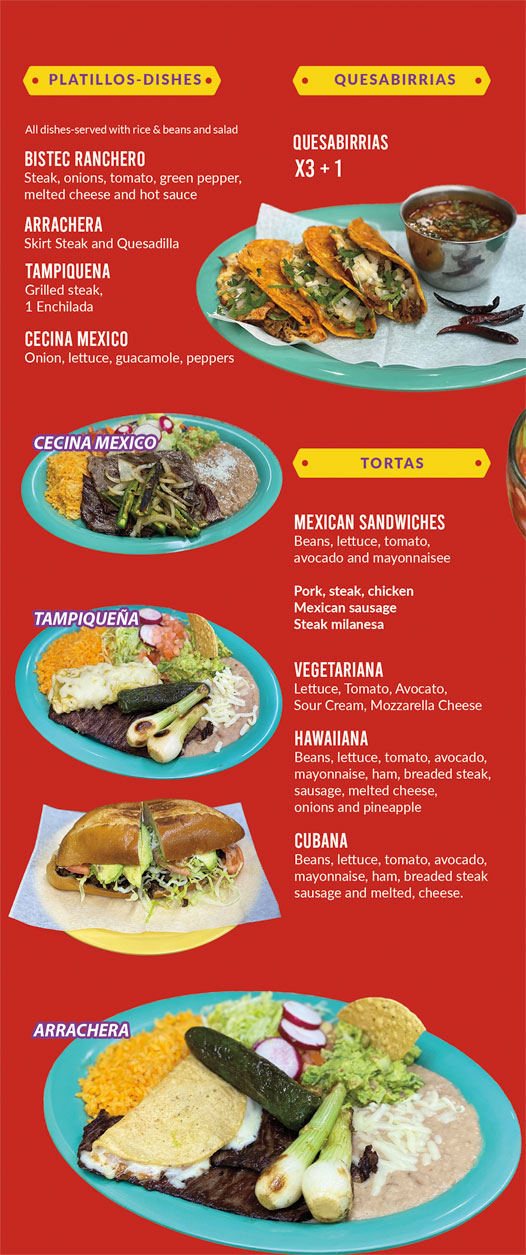 Mexico lindo Menu